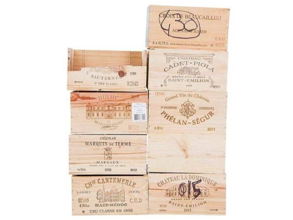 Lot de 9 caisses à vin déclassées – Image 2