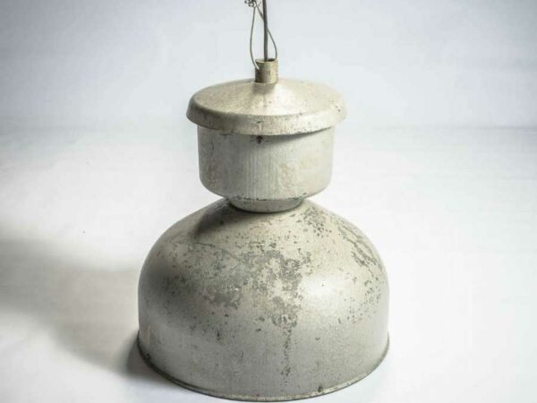 Lampe industrielle ovale polie, vintage