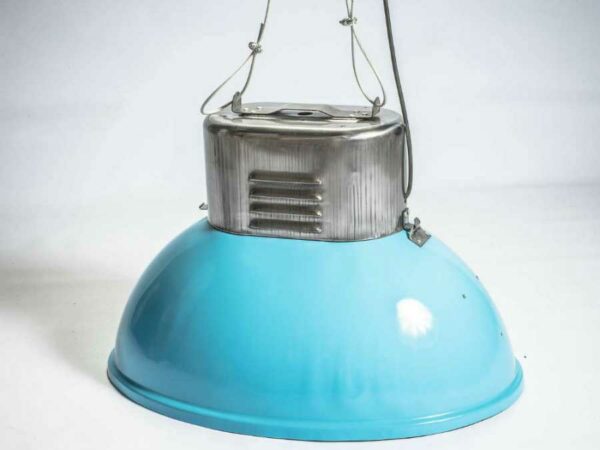 Lampe industrielle ovale bleue