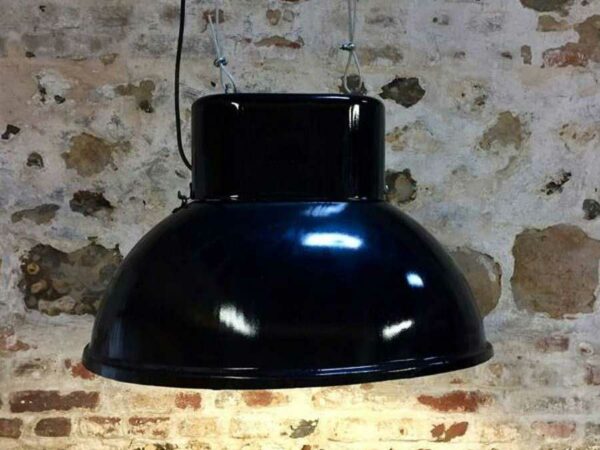 Lampe industrielle ovale noire