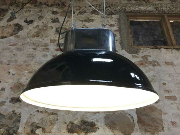Lampe industrielle ovale noire haut poli – Image 3